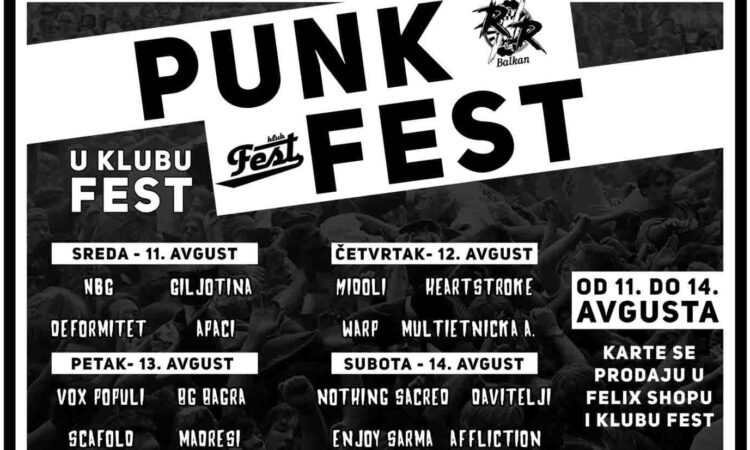 Punk Fest u klubu Fest od 11. do 14.avgusta