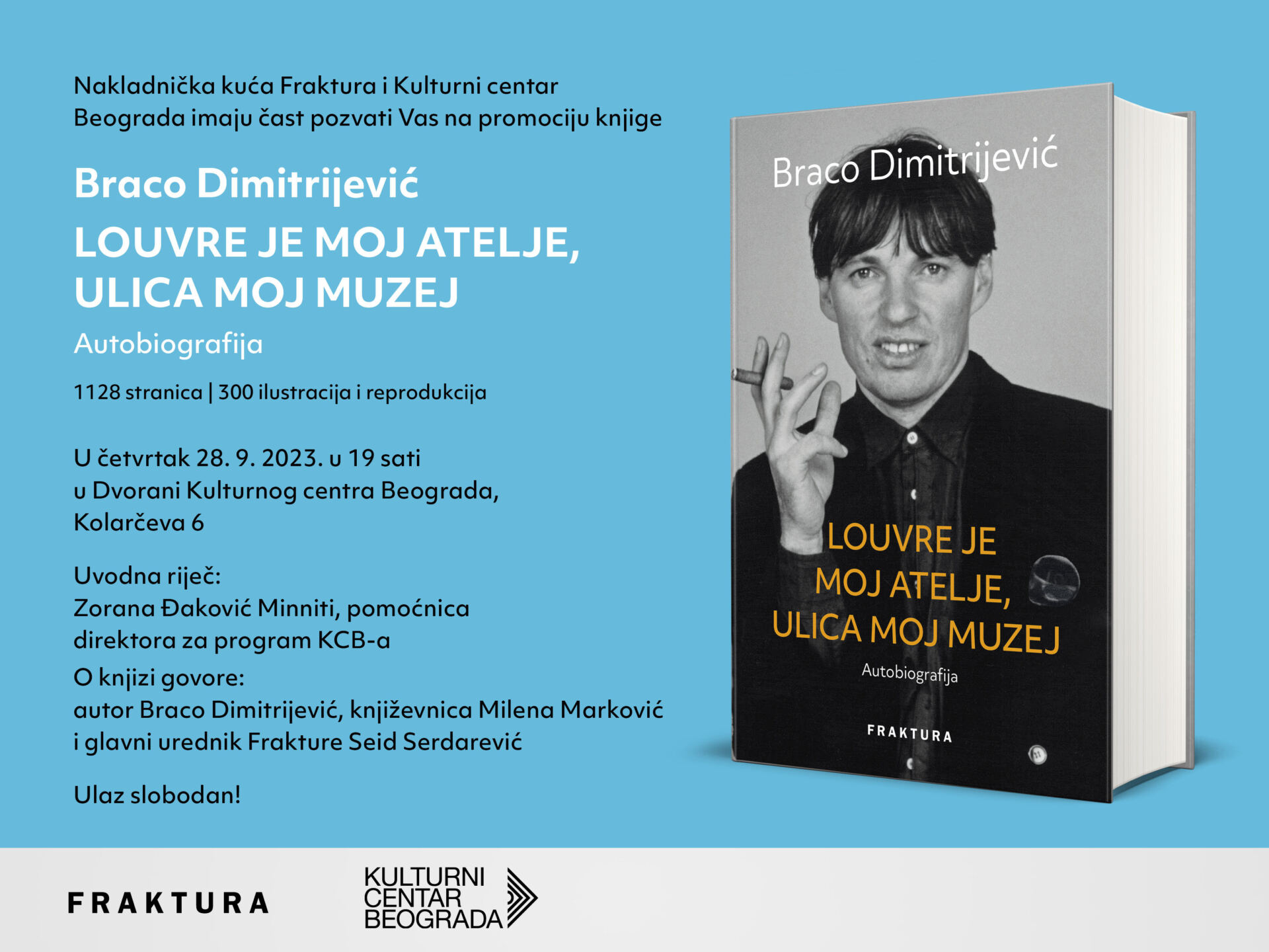 Predstavljanje autobiografije Brace Dimitrijevića „Luvr je moj atelje, ulica moj muzej”